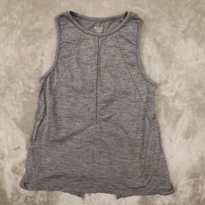 Athleta Shirt Women's Grey Foothill Tank Top Seamless Split Back size Small‎